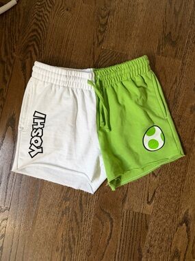 Nintendo Two-Tone White & Lime Green Yoshi Shorts